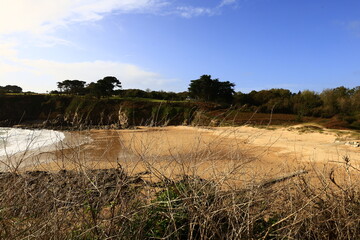 View on the Tregana beach located in the department of Finistère, Brittany