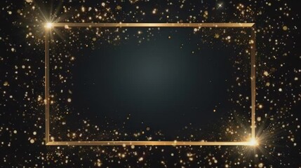 Wall Mural - shiny gold square frame