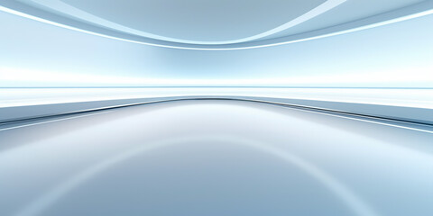 Wall Mural - empty space inside futuristic room, showroom, spaceship, hall or studio in perspective. include ceil