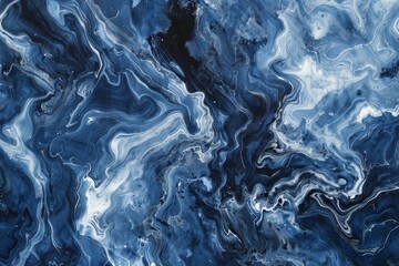  Background Texture Pattern in the Style of Nautical Navy and White Swirling Marble Ink Fluid Elegance created with Generative AI Technology
