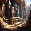 Rock city Petra, ai-generatet