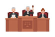 © Colorfuel Studio - man and woman wearing judge costume on court room