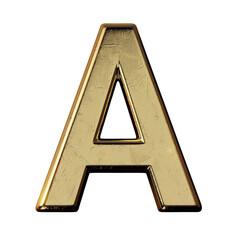 Wall Mural - Smooth Gold Letter A Isolated on Transparent or White Background, PNG