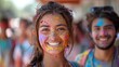 On March 20, 2011 in Delhi, India, tourists and students of Jawaharlal Nehru University celebrate the festival of Holi. Holi is a spring festival traditionally celebrated with colorful costumes.