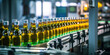 © SHOTPRIME STUDIO - Automated Industrial Production Line: Clean and Tasty Technology with Yellow Bottles on Conveyor Belt