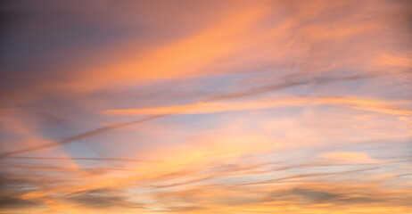 Wall Mural - colorful sunset sky, yellow orange and pink colors