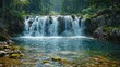 Waterfall in High Tatras in Slovakia, long exposure