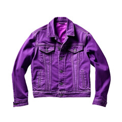 Wall Mural - Purple jacket made of basic denim isolated on transparent background