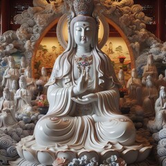 Wall Mural - Guan Yin Buddha Statue: The Goddess of Mercy