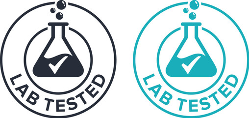 Lab tested round vector badge icon design