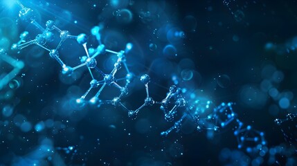 UHD Image of Molecular Structure with Trident Molecule