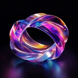 Fototapeta Perspektywa 3d - Luminous holographic ring of ribbons.