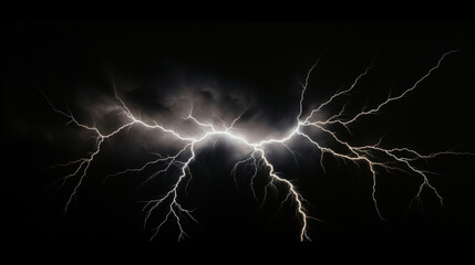 lightnings black background ,thunderstorm weather powerful thunder electric energy.