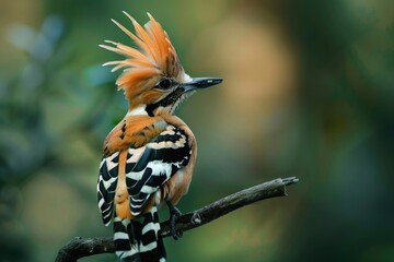 Poster - Vibrant bird perched on a tree branch, suitable for nature concepts