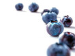 extreme closeup of blueberries on white background. healthy food. fruit vitamins.