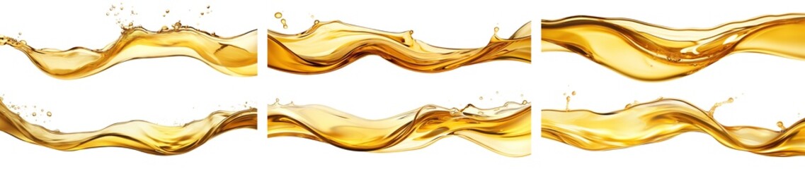 Set of golden oil splashes, cut out