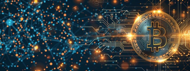 Wall Mural - modern minimal simple vectorized background for powerpoint of artificial intelligence, crypto curren