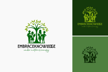 Poster - Logo design for Embrace Knowledge, ideal for educational institutions, consulting firms, and professional development organizations seeking a sophisticated visual identity.