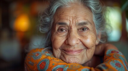 Woman who is a 65-year-old senior, hugging or holding a caregiver in a living room in comfort, support or security bond. Smile, happy or laughing nursing home retirement and help from a nurse or a