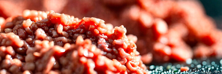 Wall Mural - minced meat close-up. Selective focus.