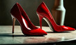 women's high heel shoes. Selective focus.