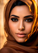 portrait of a Muslim woman in hijab. Selective focus.