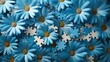 Blue chrysanthemum dark black background. Closeup macro pattern. Floral texture. Natural petal pattern