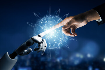Wall Mural - xai 3d rendering futuristic robot technology development, artificial intelligence ai, and machine le