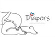 © mitay20 - Newborn line art. Baby legs illustration. Art for print. Child in diaper. Continuous one line drawing of newborn. Hand drawn art for children's diapers.