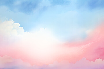 watercolor pastel pink with tranquil sky blue