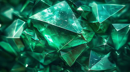 Wall Mural - Emeralds Isolated. Emeralds. Macro. A beautiful emerald gems isolated. Emerald, Sapphire or Tourmaline green crystals. Gems. Mineral crystals. Made With Generative AI.