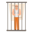 © Viktoriia - Prisoner in orange uniform. Colorful male prisoner. Arrested men. Vector flat illustration EPS10