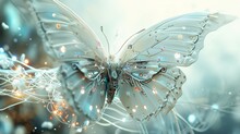 Butterfly Futuristic Illustration.