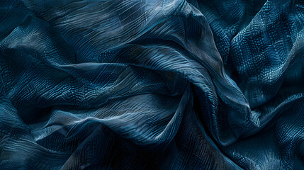 Wall Mural - Close Up Shot of Blue Fabric