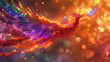 A vivid depiction of a phoenix in a surreal explosion of colors and light AI Generative.