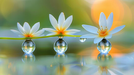 Wall Mural - Macro shooting of rose petals, where each drop of dew creates an atmosphere of tenderness and b