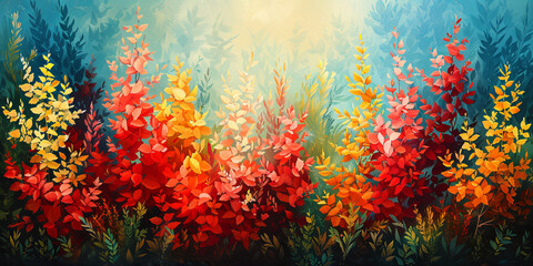 Wall Mural - Multi colored reefs under water create an amazing world of underwater flower gard
