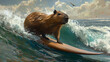 capybara on surf board
