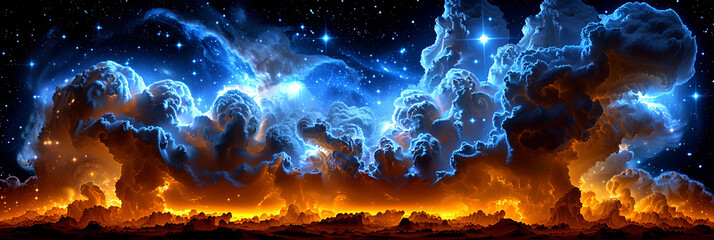 Wall Mural - streams and vortices of color and shape create magical landscapes full of fantasies and inspirati