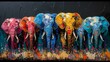 colorful elephants
