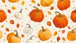 Flat Design Autumn Seamless Pumpkins Pattern
