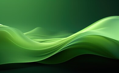 a green wavy fabric on a black surface