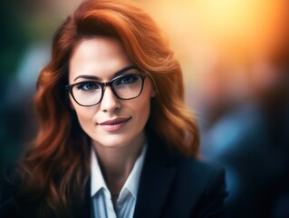 Wall Mural - a woman wearing glasses and a suit