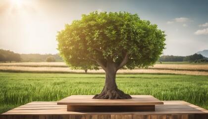 Poster -  Nature's Artistry - A tree in harmony with its surroundings