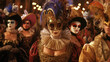 Costumed adults join in on the fun attending costume parties and masquerade balls.