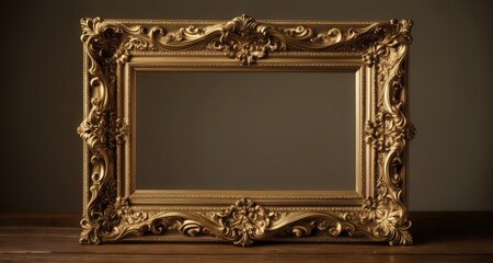 Sticker -  Elegant gold-framed mirror, perfect for a sophisticated interior