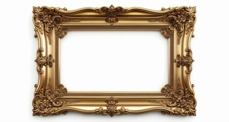 Canvas Print -  Elegant gold-framed mirror, perfect for a luxurious interior