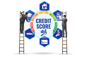 Wall Mural - Credit score concept with businessman