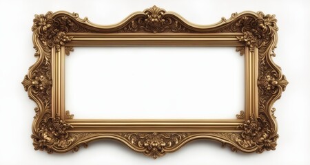 Poster -  Elegant gold-framed mirror, perfect for a luxurious interior