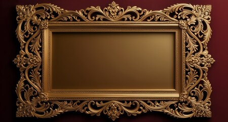 Canvas Print -  Elegant gold-framed mirror with intricate design